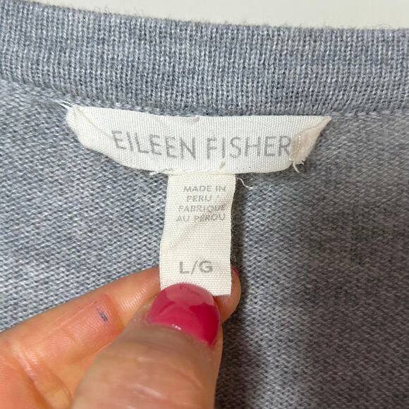 Eileen Fisher Striped 100% Organic Cotton Sweater Size L Tunic - Picture 4 of 9